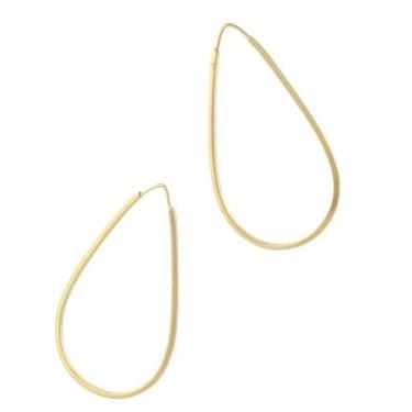 Imagem de Brinco Argola Gota Fio Quadrado 1.2 Ouro 18k 750 - JOIE JOIAS FINAS