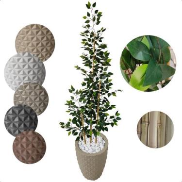 Imagem de Bambu Da Sorte Artificial 2 Metros Grande Com Vaso Decoração - Flor de