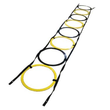 Imagem de Kit Escada Simples 8 Argolas De Agilidade Rythmoon, Preto, Amarelo