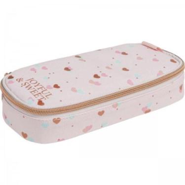 Imagem de Estojo Mini Box Coracao Metalico Rosa - Tilibra