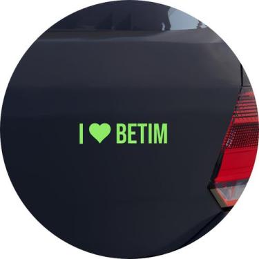 Imagem de Adesivo de Carro Eu amo Betim - I Love Betim - Melhor Adesivo, Verde C