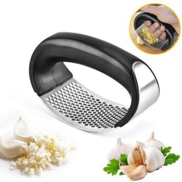 Imagem de Espremedor Triturador Alho Manual Aço Inox - UnyHome