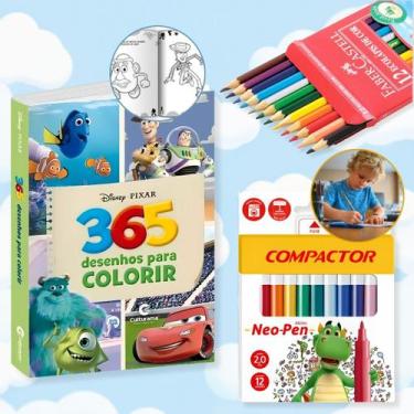 Imagem de Livro para Colorir 365 Desenhos Toy Story Disney com Lápis de Cor Fabe