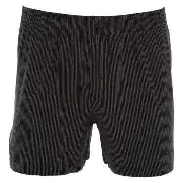 Imagem de Cueca Samba Canção Mash Masculina Microfibra Listrada, Preto, Gg
