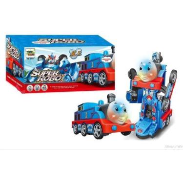 Imagem de Brinquedo Trem Thomas Transforme Vira Robô Infantil Luz Som Bate Volta