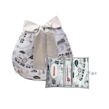 Imagem de Kit Almofada Amamentação com Porta Fralda Bebê Menina Menino - Maria's