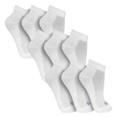 Imagem de Kit 9 Pares Meia Cano Curto Masculina Sport Trifil T8014K, Branco, 39-