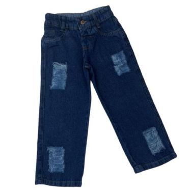 Imagem de Calça Wide Leg Feminina Infantil Jeans Lançamento Blogueiras - AK Fash