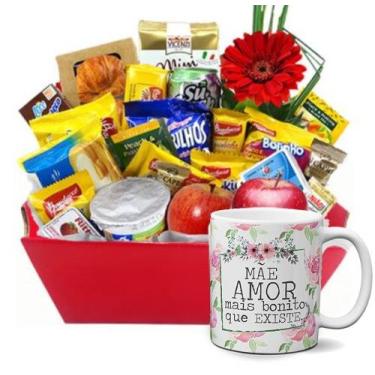 Imagem de Cesta de Café para o dia das Mães com Caneca - Chocolates e cia 