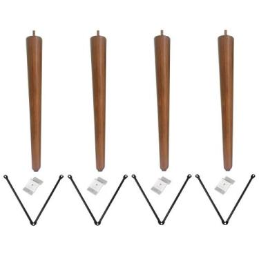 Imagem de Pe Palito 80cm Chapa Inclinada Suporte V + Parafusos - Jthome, Amêndoa