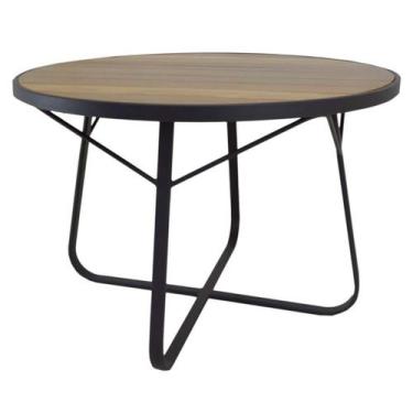 Imagem de Mesa de Jantar Redonda Indianápolis Tampo Madeira Alumínio - Nossa Kas