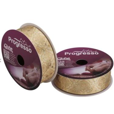 Imagem de Fita de Cetim Dourada 22 mm COR 006 Princesas 10 mts Fitas Progresso -