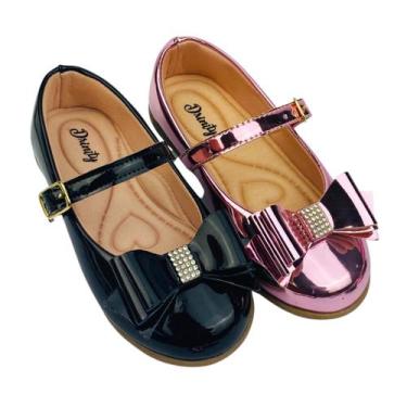 Imagem de Kit Com 2 Pares Sapatilha Infantil Menina Boneca Verniz Confortável SP