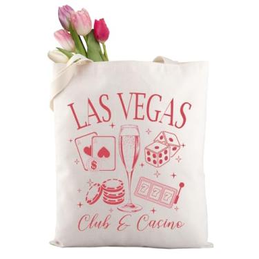 Imagem de XYANFA Las Vegas Club and Casino Gambling Tote Bag Las Vegas Trip Gift Casino Gambling Gift Champagne Glass Dice Shopping bag, Las Vegas