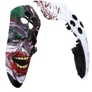 Imagem de eXtremeRate Capa frontal esquerda direita com touchpad compatível com controle ps5 Edge, Clown Hahaha, faça você mesmo, capa de substituição para placa frontal personalizada compatível com controle