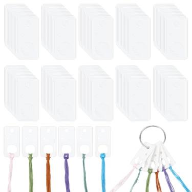 Imagem de BENECREAT 100 peças de placa organizadora de agulhas e fios, placa de enrolamento de linha de papel kraft, organizador de linhas de bordado com 1 anel de dobradiça flipchart de ferro para bordado,