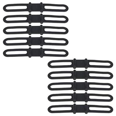 Imagem de Create idea 10 peças tiras de montagem de bicicleta banda de silicone para bicicleta alça elástica de silicone acessórios de bicicleta para lanterna celular preto