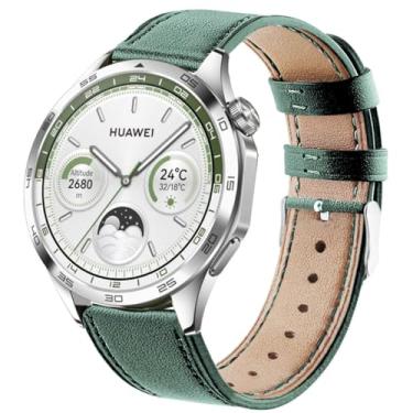 Imagem de DEALELE Pulseiras de substituição compatíveis com Samsung Galaxy Watch de 46 mm/Galaxy 3 de 45 mm/Huawei Watch GT5/GT5 Pro/4/4 Pro/3/3 Pro/GT4/GT3 de 46 mm, estampa impressa de 22 mm, verde escuro