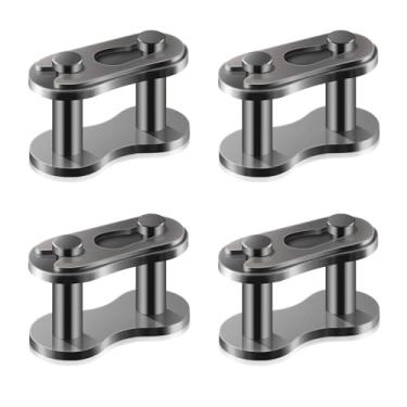 Imagem de Pacote com 4 conectores para motocicleta, bolso, bicicleta, corrente de rolos, de bolso, cruz, prata, elos mestres de substituição para quadriciclo 50cc 70cc 90cc 110cc 125cc ATV Quad 4 Wheeler Pocket