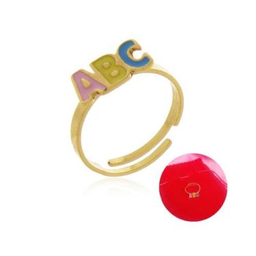 Imagem de Anel Formatura Infantil Abc Colorido Menina Regulável Banho - Gabby Lu