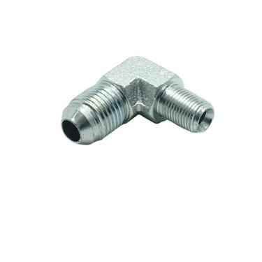 Imagem de CDQBWKJGFJ 2 peças JIC macho de 3/20.3 cm (9/40.6 cm-18 Tpi) x 1/20.3 cm macho NPT encaixe hidráulico adaptador de tubo de cotovelo de 37° flare a 90°