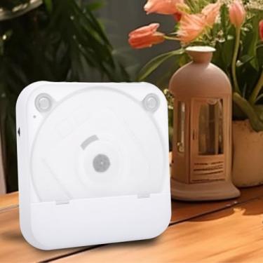 Imagem de Leitor Música Em CD, Leitor CD Portátil Com Controle Remoto, Leitor Música Em CD Mesa Com Som Estéreo MP3 Com Entradas para Fone Ouvido USB e Comutação Temporizador (Branco)