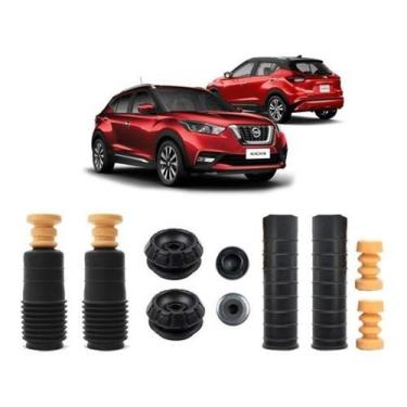 Imagem de Kit 2 Coxim Dianteiro Batente Traseiro Kicks 2018 2019 2020 - Qualykit