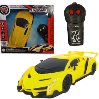 Imagem de Brinquedo carro controle remoto s/ fio a pilha - Futuro, Amarelo