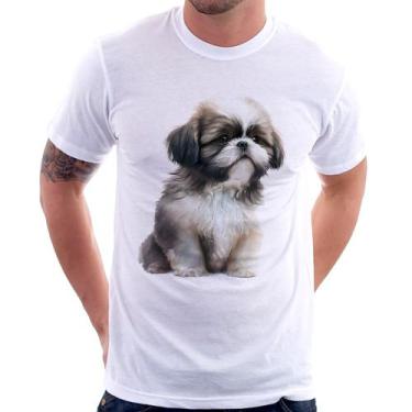 Imagem de Camiseta Cachorro Shih Tzu Filhote - Foca na Moda, Branco, G