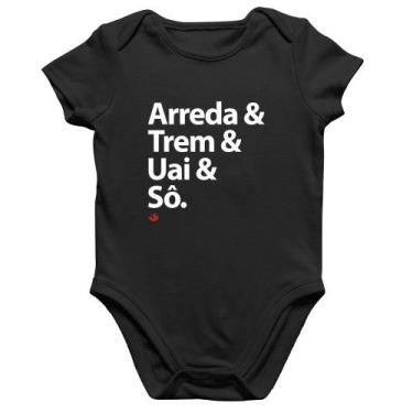 Imagem de Body Bebê Algodão Arreda & Trem & Uai & Sô - Foca na Moda, Preto, M