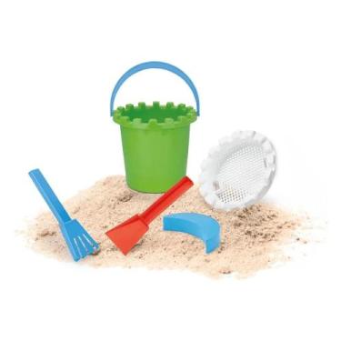 Imagem de Baldinho De Praia Brinquedo Com Acessórios 5 Peças Infantil Castelinho