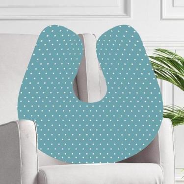 Imagem de Almofada para Amamentação Travesseiro Bolinha Azul e Branco - Ev Baby