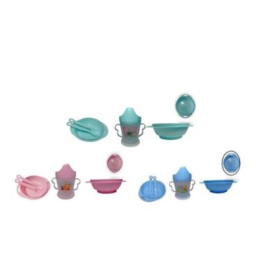 Imagem de Kit Prato Infantil Com Copo e Talher Prato Para Papinha - Abelhinha Pr