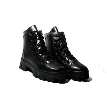 Imagem de Bota Coturno Feminina Preto Cano Curto Lançamento Dallu Calçados, 37