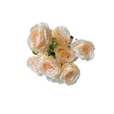 Imagem de Buquê De Rosa Grande Artificial Com 9 Flores YT009 - LM, Chá