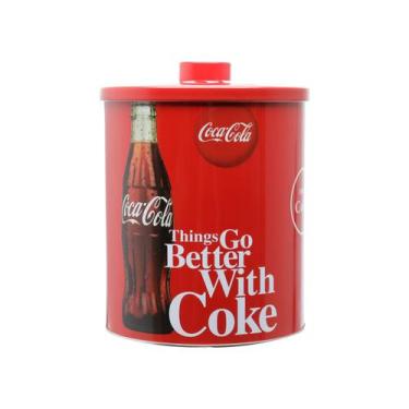 Imagem de Lata Metal Round Classic Lid Coca-Cola Better With Coke Vermelho 14 x 