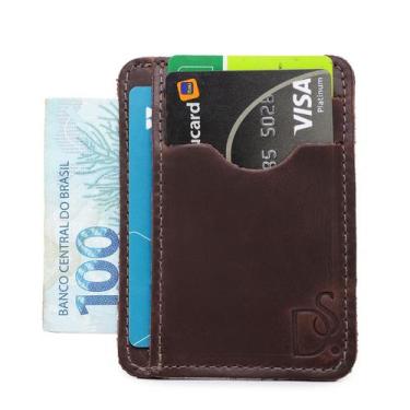 Imagem de Carteira masculina porta cartao em couro legitimo - ROMORO, Marrom