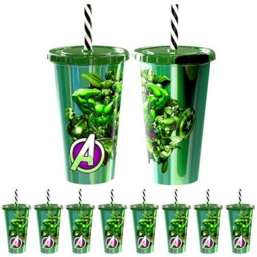 Imagem de Kit 10 Copos do Hulk p/ Festa Infantil Lembrança Aniversário - Plasúti