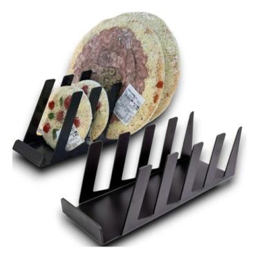 Imagem de Expositor De Pizza Retangular Preto 40cm Organizadores para Alimentos 