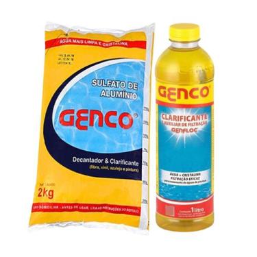 Imagem de Kit Genco Sulfato de Aluminio 2kg E Clarificante Genfloc 1L