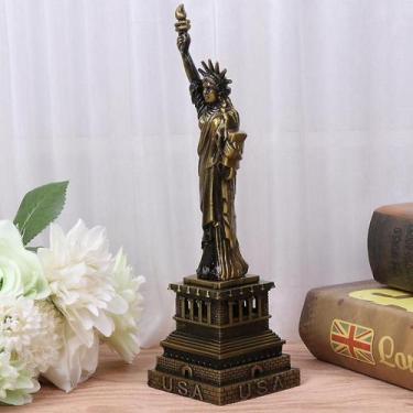 Imagem de Enfeite Miniatura Estátua da Liberdade  Decoração Metal 25cm - Lar Pre