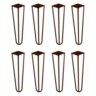 Imagem de Kit 8 Pés de Metal 30 CM Hairpin Legs Mesa de Canto Rack e Puffs Bronz