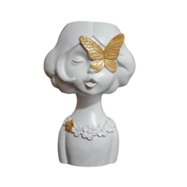 Imagem de Enfeite Escultura Decorativa Menina c Borboleta Formosa - LUXdécor Cas