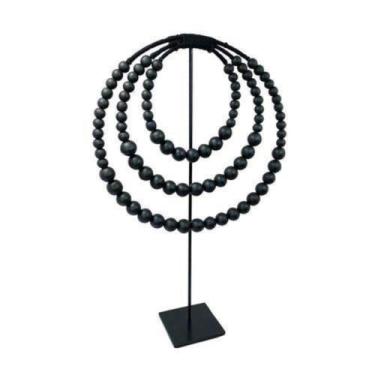 Imagem de Colar de Suporte Decorativo Esferas Pretas Fino Design - LUXdécor