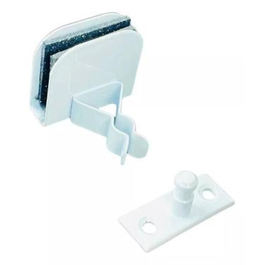Imagem de Fixador de pressão piso e rodapé inox para porta de vidro branco - woo