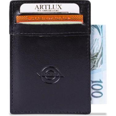 Imagem de Porta Cartão Couro Misto Artlux 933, Preto