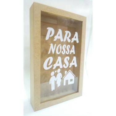 Imagem de Quadro Rolhas Cofrinho Cofre Viagem Porta Moedas 27x17cm mdf cru - son