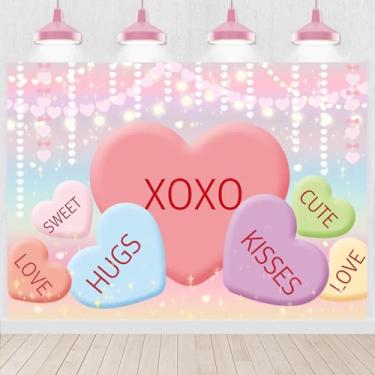 Imagem de InMemory Cenário de Dia dos Namorados Doces Conversação Coração Amor Bokeh Bolinhas Festival Decoração de Festa Banner Photo Booth Studio Adereços Fotografia Fundo 2,1 x 1,5 m