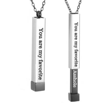 Imagem de SKQIR Be Kind of a Badass Colares femininos com mensagem oculta para melhores amigas irmãs, presentes inspiradores engraçados, colares com pingente de barra vertical, joias, presentes de mordaça para