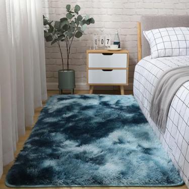 Imagem de KAIJIE Tapete felpudo felpudo tingido para sala de estar, tapetes macios e macios para quarto, tapetes de berçário para quarto de crianças, decoração de casa 120 x 200 cm